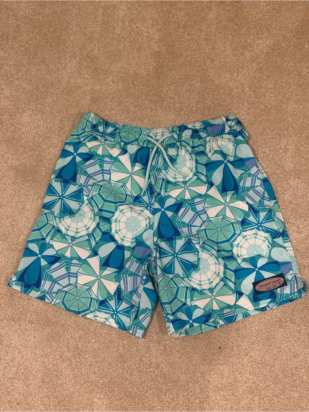 Boys Blue Geometric Swim Trunks - Vineyard Vines